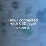 How I connected with CBD legal experts