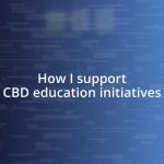 How I support CBD education initiatives