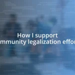 How I support community legalization efforts