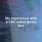 My experience with a CBD subscription box