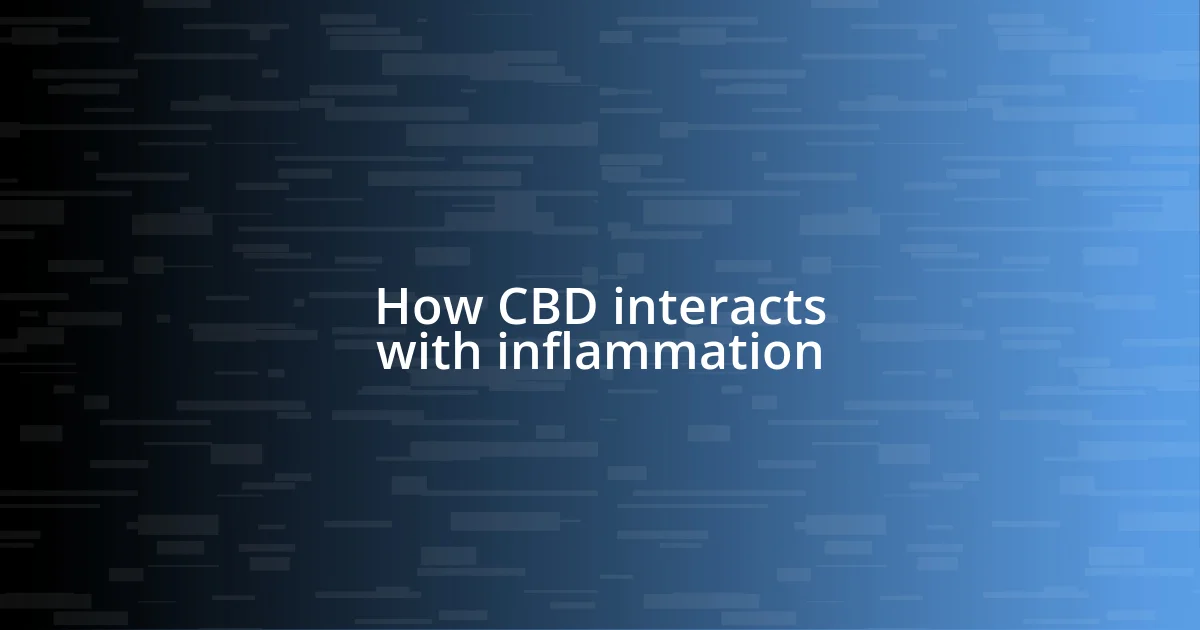 How CBD interacts with inflammation